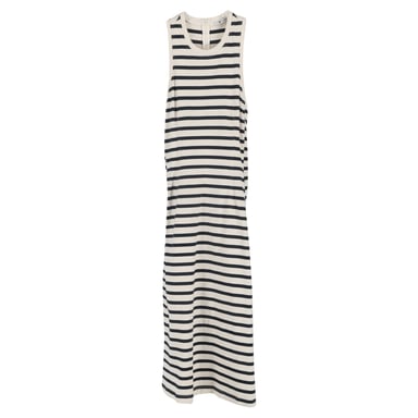 T Alexander Mcqueen Knitted Striped Midi Tank Dress in Blue Wool