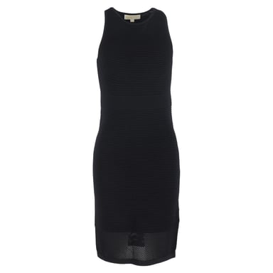 Michael Kors Knitted Halter Neck Mini Dress in Black Viscose