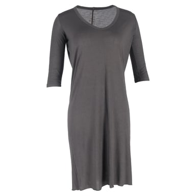 Rick Owens Scoop Neck Mini dress in Grey Cotton