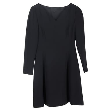 Theory Crepe Mini Dress in Black Polyester