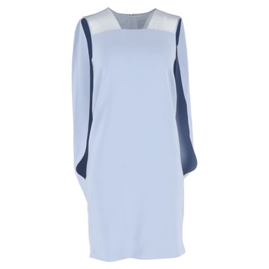 Max Mara Sospiro Cape Mini Dress in Light Blue Triacetate