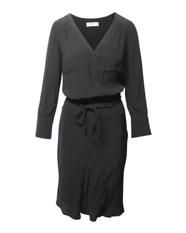 Ba&sh Long-sleeve Midi Dress in Black Viscose