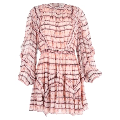 Ulla Johnson Printed A-Line Dress in Pink Silk