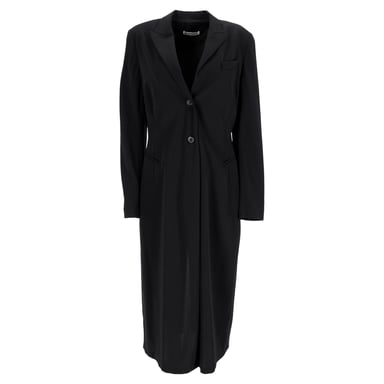 Jil Sander Single-Breasted Midi Coat in Black Wool