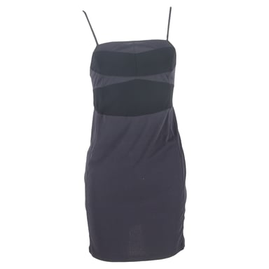 Chloé Square Neck Mini Dress in Navy Blue Cotton