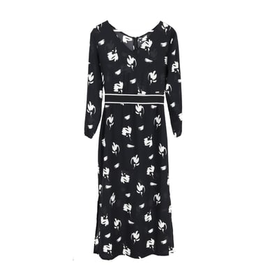 Armani Exchange Floral printed Midi Dress in Black Polyester