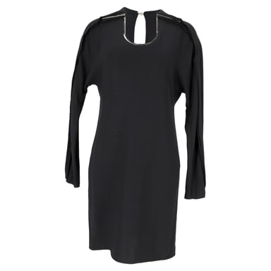 Lanvin Hardware Detail Mini Dress in Navy Blue Viscose