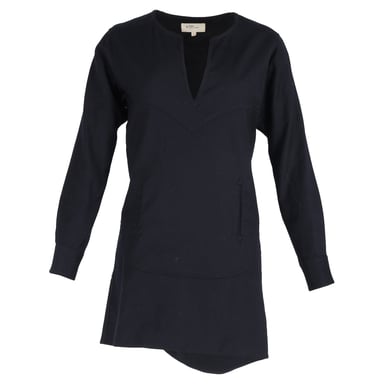 Isabel Marant Étoile Mini Long Sleeve Dress in Navy Blue Wool