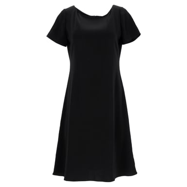 Theory Mini Short Sleeve Dress in Black Triacetate