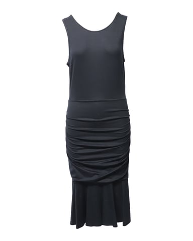 Diane Von Furstenberg Sleeveless Ruched Midi Dress in Black Viscose