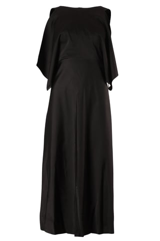 Balenciaga Cold Shoulder Midi Dress in Black Cupro