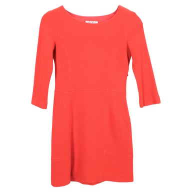 Sandro Stretch Mini Dress in Orange Acrylic