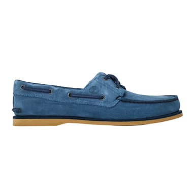 Timberland Mens Classic Textured Suede Lace Up Boat Shoes (Medium Blue)
