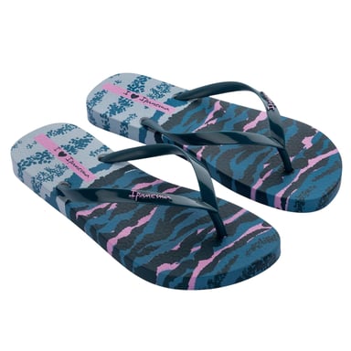 Ipanema Womens/Ladies Zebra Flat Flip Flops (Blue Print)