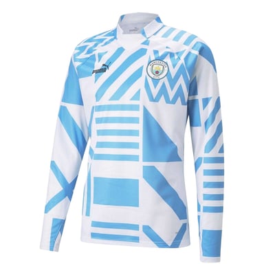 Puma Mens Prematch 22/23 Manchester City FC Top (White/Blue)