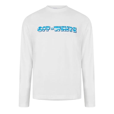 Off White Mens Logo Long-Sleeved T-Shirt (White)