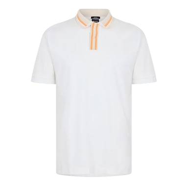 Boss Mens Contrast Detail Short-Sleeved Polo Shirt (White)