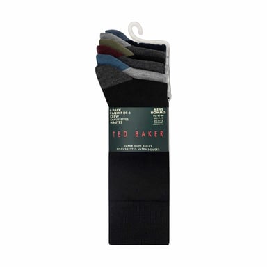 Ted Baker Mens Crew Socks (Pack of 6) (Black)