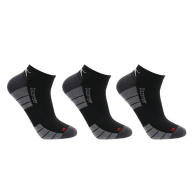 Slazenger Mens Cushioned Trainer Socks (Pack of 3) (Black)