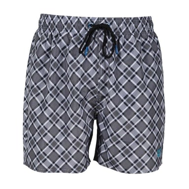 Arena Mens Fundamental Plaid Swim Shorts (Asphalt/Multicoloured)