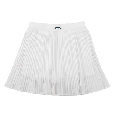 Slazenger Girls Logo Micro Pleat Tennis Skirt (White)