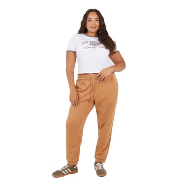Brave Soul Womens/Ladies Plus Jogging Bottoms (Camel)