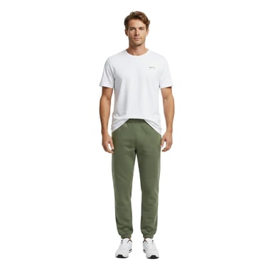 Slazenger Mens Fleece Cuffed Jogging Bottoms (Khaki Green)