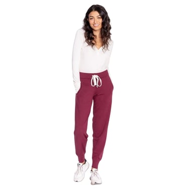PJ Salvage Womens/Ladies High Waist Joggers (Bordeaux)