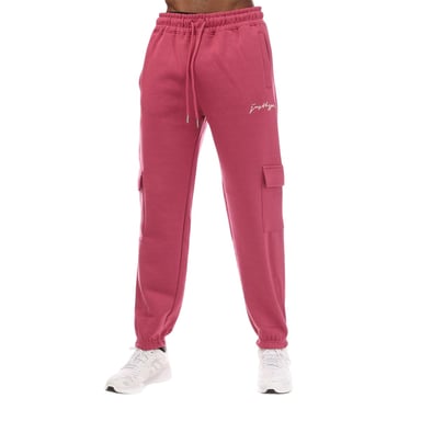 Hype Mens Solid Cargo Jogging Bottoms (Pink)