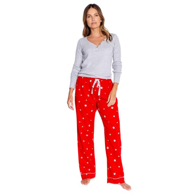 PJ Salvage Womens/Ladies Star Foil Print Pyjama Bottoms (Red)