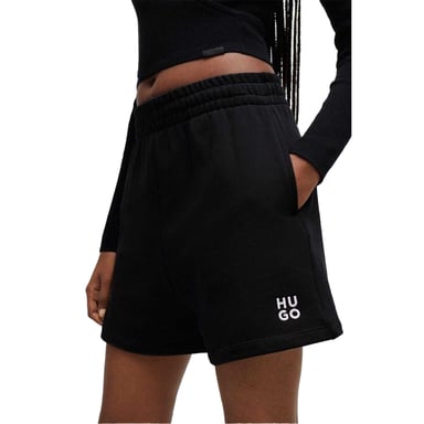 Hugo Womens/Ladies Cotton Elasticated Waist Sweat Shorts (Black)