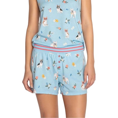 PJ Salvage Womens/Ladies Printed Pyjama Shorts (Light Blue)