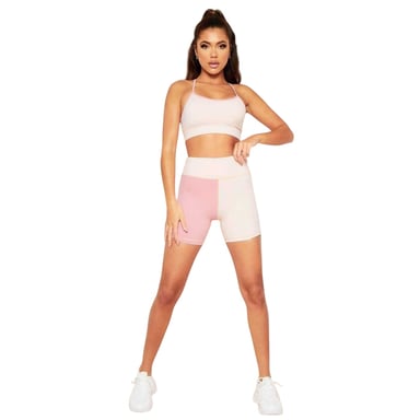 Missy Empire Womens/Ladies Colour Block Sport Shorts (Pink)