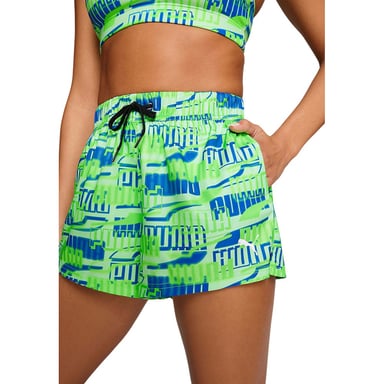 Puma Womens/Ladies Woven Repeat Logo Swim Shorts (Green)