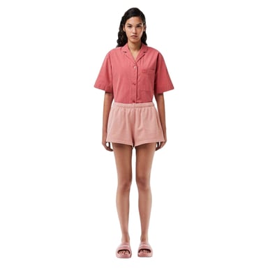 Lacoste Womens/Ladies Elasticated Waist Loose Fit Sweat Shorts (Pink)