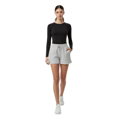 USA Pro Womens/Ladies Fleece Regular Shorts (Grey Marl)