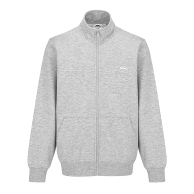 Slazenger Mens Logo Polycotton Full Zip Jacket (Grey Marl)