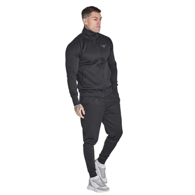 SikSilk Mens Essential Athletic Jacket (Black)