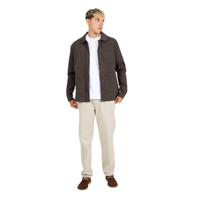 Brave Soul Mens Twill Overshirt (Charcoal)