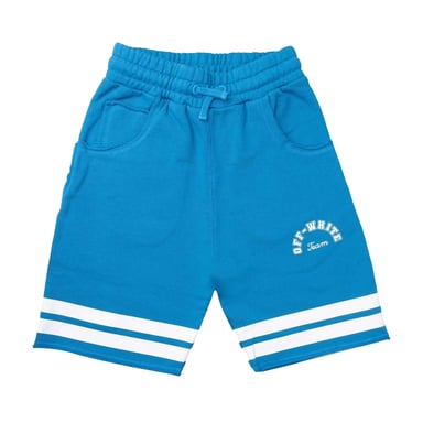 Off White Girls Team 23 Graphic Print Sweat Shorts (Blue/White)