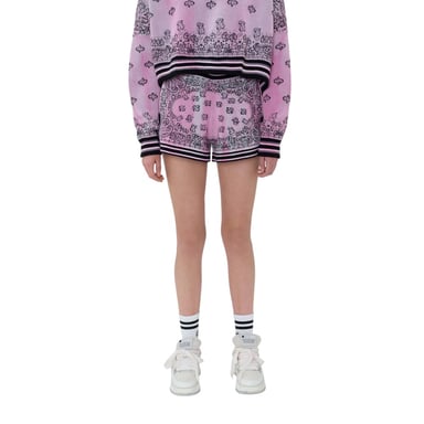 Amiri Womens/Ladies Knitted Bandana Basketball Shorts (Pink/Black)