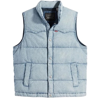 Levis Mens Cotton Puffer Gilet (Light Blue)