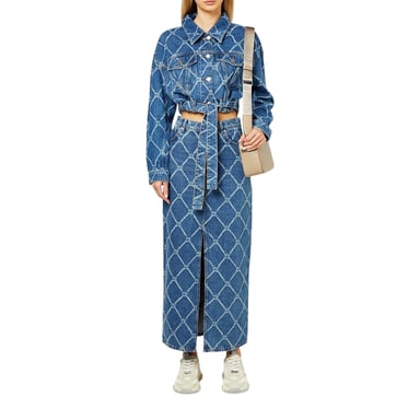 Hugo Womens/Ladies Denim Slim Maxi Skirt (Blue)