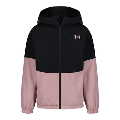 Under Armour Girls Full Zip Windbreaker (Black/Pink)