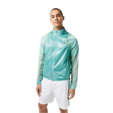 Lacoste Mens Crocodile Print Hooded Jacket (Mint)