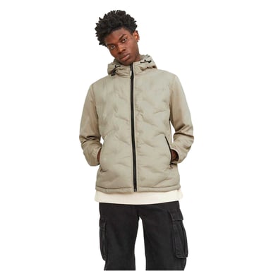 Jack And Jones Mens Hooded Hybrid Jacket (Crockery)