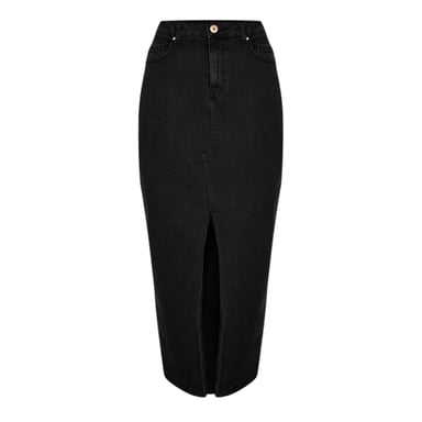 Pieces Womens/Ladies Denim Pencil Skirt (Black)