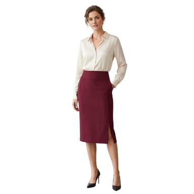 Boss Womens/Ladies Vizena Pencil Skirt (Dark Red)