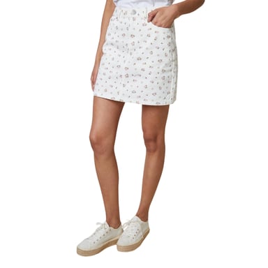 Threadbare Womens/Ladies Seoul Floral Denim Mini Skirt (White)