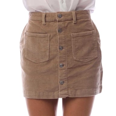Only Womens/Ladies Amazing Corduroy High Waist Mini Skirt (Beige)